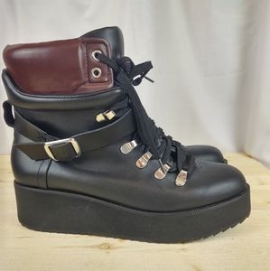 Steve Madden Oxblood Black & Brown Platform boots